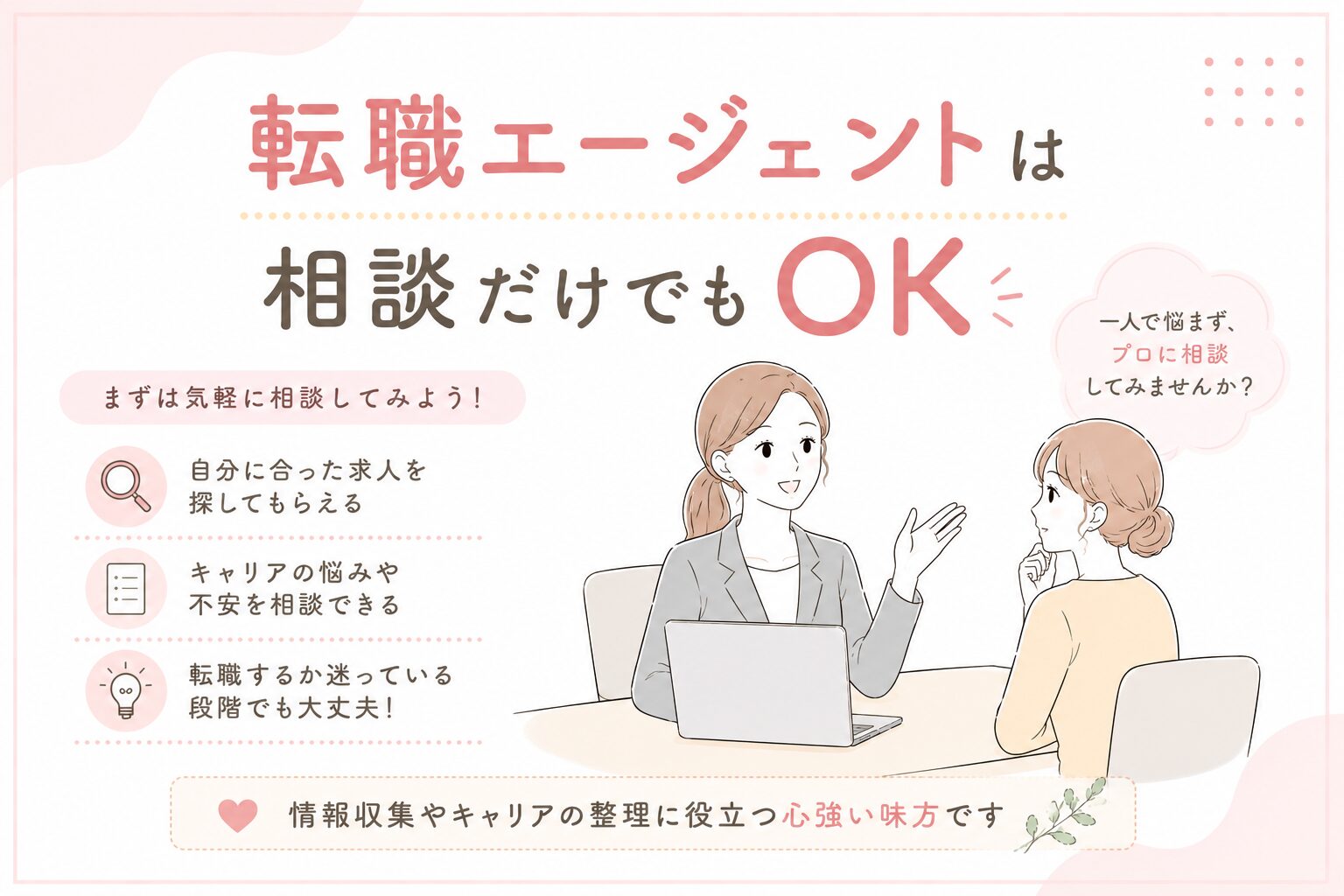 転職エージェントは相談だけでもOK