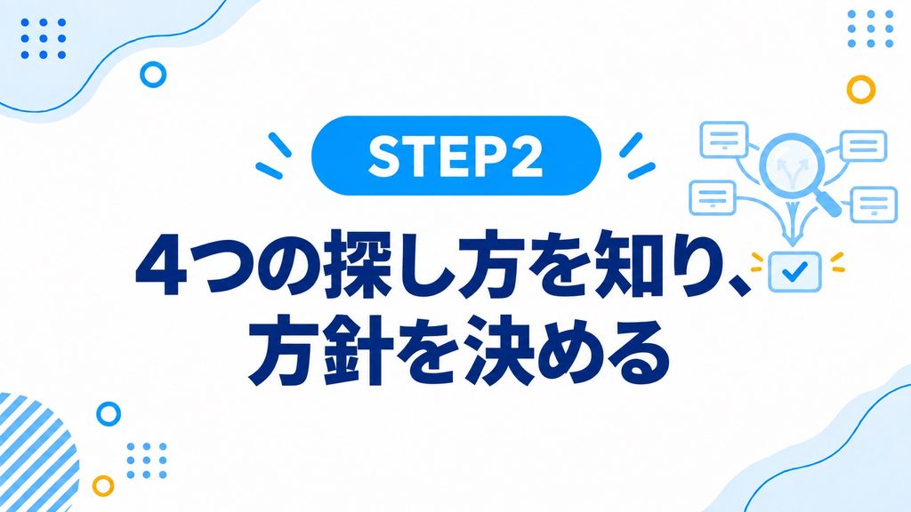 4つの探し方を知り、方針を決める
